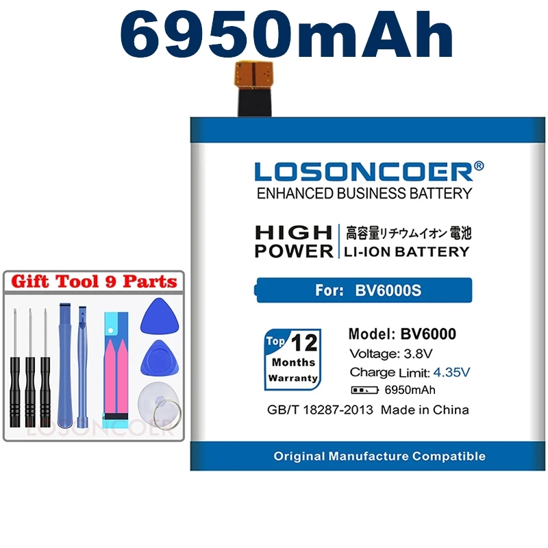Аккумулятор LOSONCOER V756161P 6950 мАч для Blackview BV6000 для Blackview BV6000S+ номер отслеживания+ Бесплатные инструменты