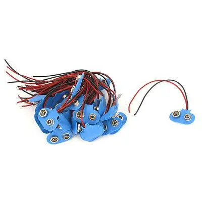 

30pcs 9V Battery Snap Connector Clip Lead Cord Wires Holder Blue15cm Long