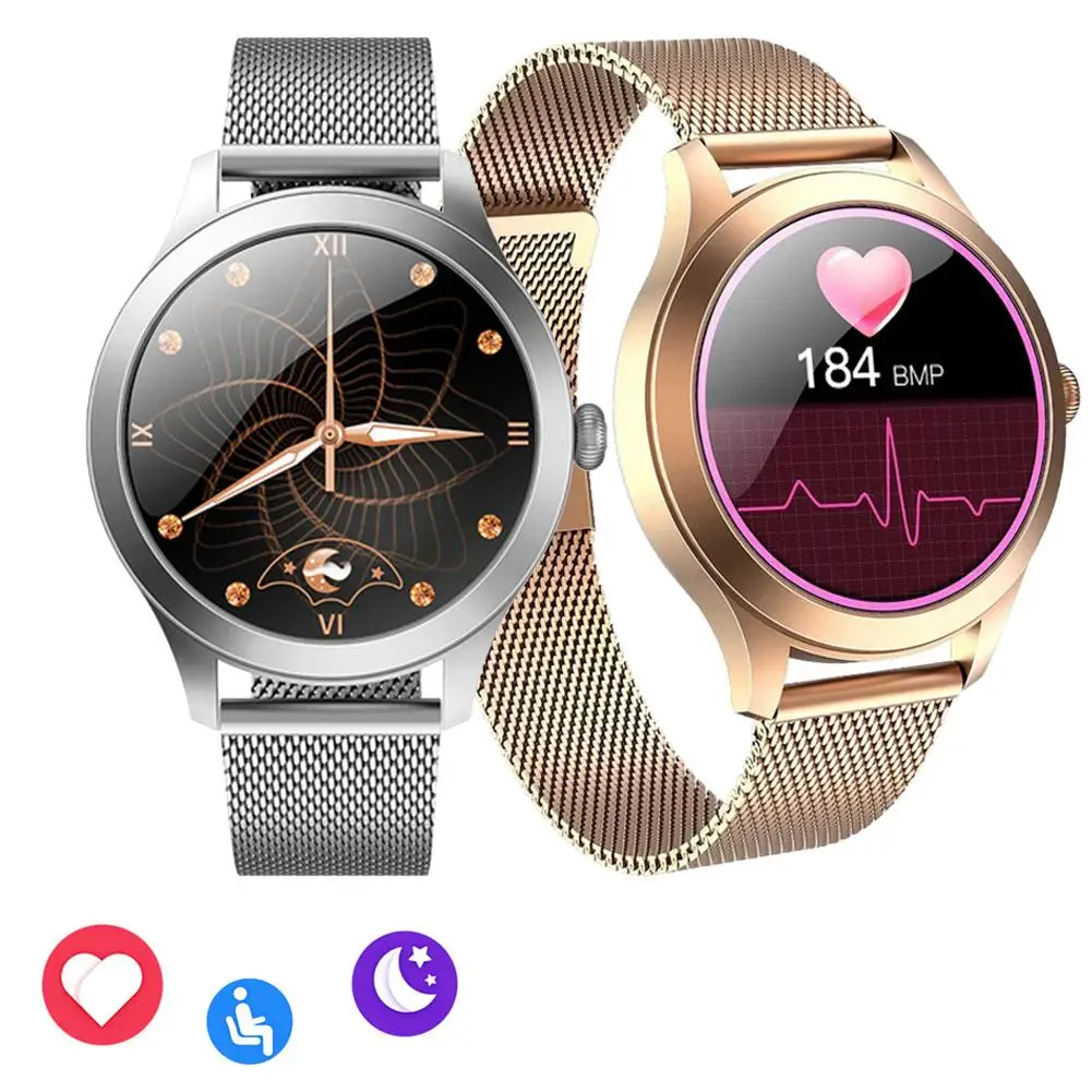 

Умные часы из нержавеющей стали для женщин и девочек, женские спортивные наручные часы с пульсометром, фитнес-трекером, водонепроницаемые умные часы