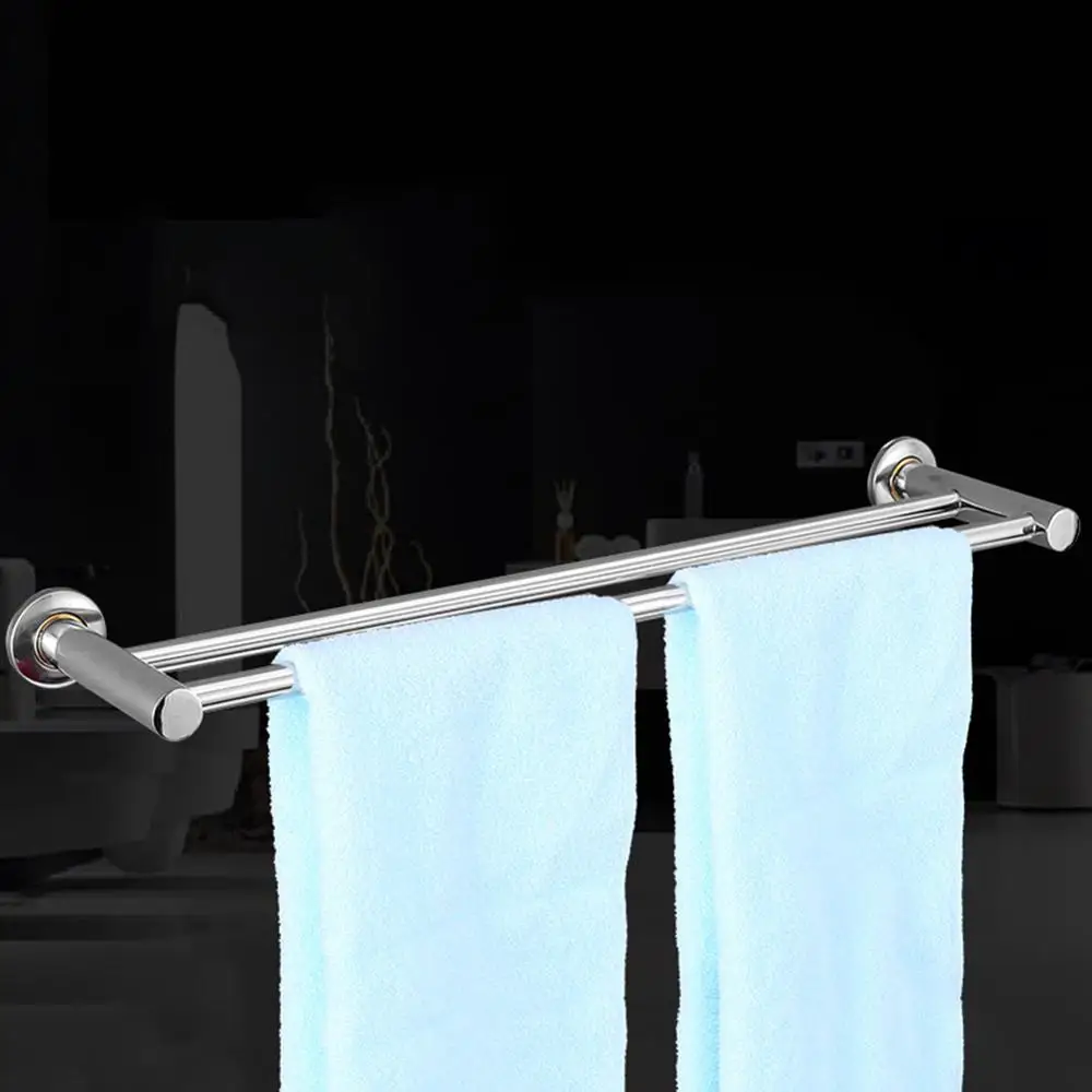Двойной полюс из нержавеющей стали полотенцесушитель из нержавеющей стали вешалка для полотенец для ванной отель Полка для полотенец 50 см
