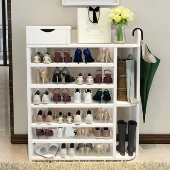

Household multifunctional living room bedroom multi-layer with drawer shoe rack sundries storage cabinet backpack key vase rack