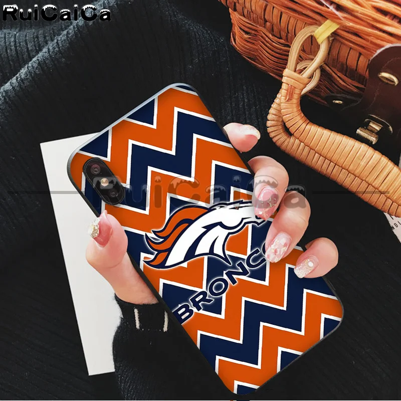 RuiCaiCa Denver Broncos Smart Cover черный мягкий чехол для iPhone X XS MAX 6 6S 7 7plus 8 8Plus 5 5S XR 11 11pro - Цвет: A13