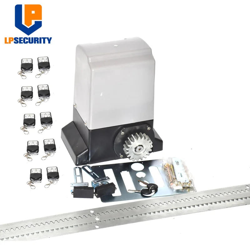 set4 10remotes LPSECURITY 220VAC раздвижной мотор для ворот 1000 кг+ 2 пульта дистанционного управления+ 4 метра зубчатой стойки - Цвет: set4 10remotes