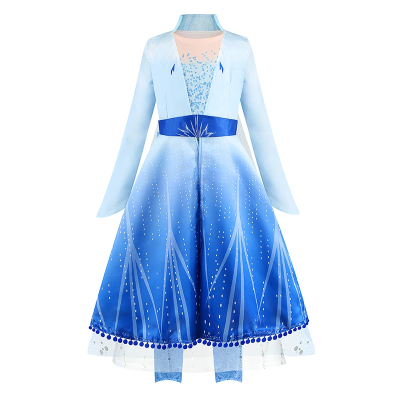 Newest Elsa 2 Girl Princess Dress Kids Children Party Dresses Anna Snow Pants Coat Clothing Set Cosplay Costume For 4 6 8 10 12Y