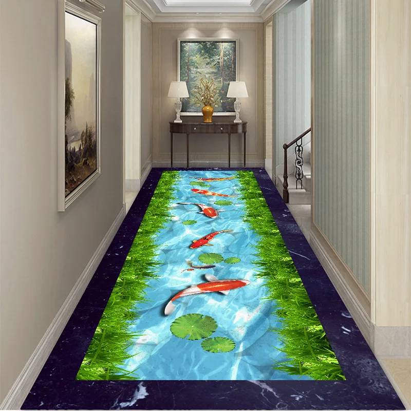 3D Corridor Carpets Rug Decor Balcony Bedside Area Rug Dining Room Mats Doormat Crystal Velvet Carpet for Home Living Room