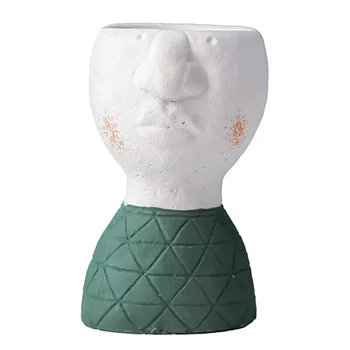 

Art Cement Flower Family Theme Sculpture Desktop Bonsai Container Plant Pot Creative Garden Potted Stand for Indoor Outdoor Gard