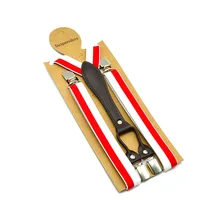 Winfox мода 2,5 см широкий 4 Зажимы Мужские подтяжки для женщин эластичные подтяжки поддерживает регулируемые полосатые подтяжки ремни