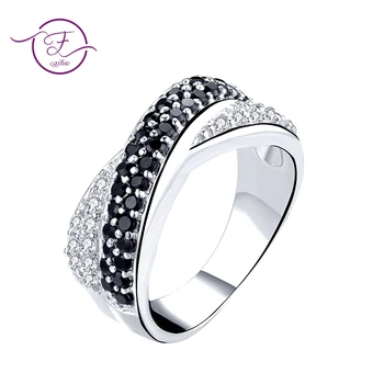 

Rings For Women Fine Jewelry Black Cubic Zircon Stackable Twisted Finger For Wedding Engagement Party