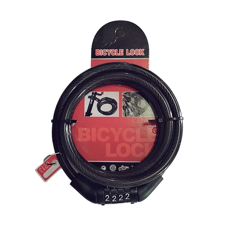 Bicycle Anti Theft Cable Lock 4-Digital Code Locks Cycling Password Combination Security Steel Wire Locks Bicycle Accessories