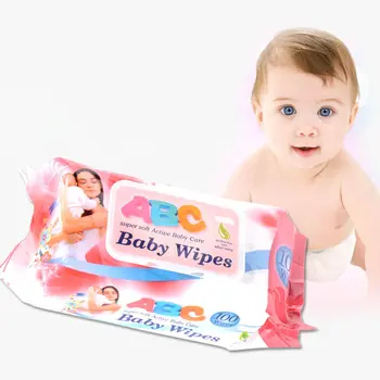 

Baby Wipes With Lid Spunlace Plain Weave Non-Woven Hand Wipes Without Irritating Cleaning Hands 100Pcs/Bag