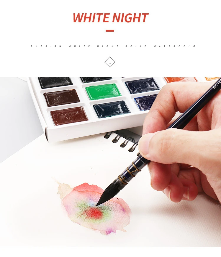 Conjunto de Tinta Aquarela para Pintura Suprimentos para Pintura Profissionais de 24 Canetas Aquarela Sólidas Cores Artística Novo 2022 7 Water Color