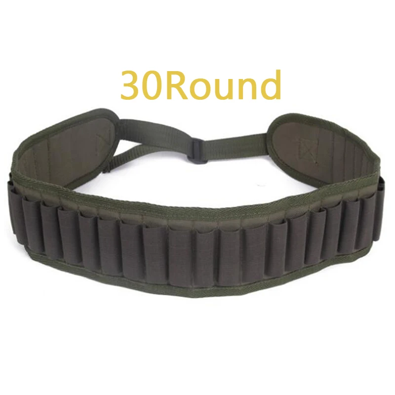 Tactical 30 holes Cartridge Case Military Wearable Anti-Tear Bullet Belt 12 Gauge Ammo Holder Waist Hunting Accessory | Спорт и