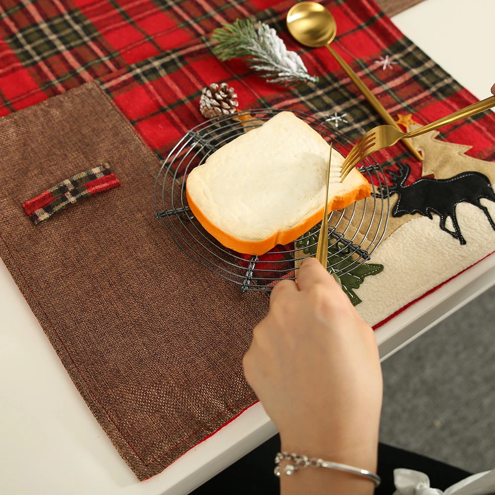 New Year Christmas Home Decoration Kitchen Accessories Placemat Christmas Table Decoration