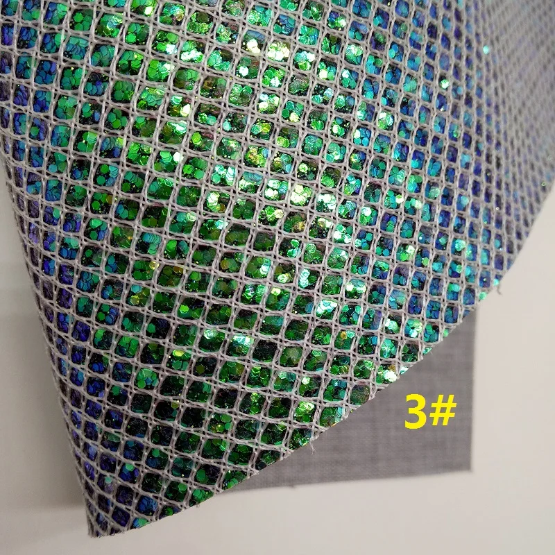 Зеленая блестящая ткань Tissel, искусственная замша, искусственная кожа листов для банта А4 21x29 см мерцание Ming XM742 - Цвет: 3