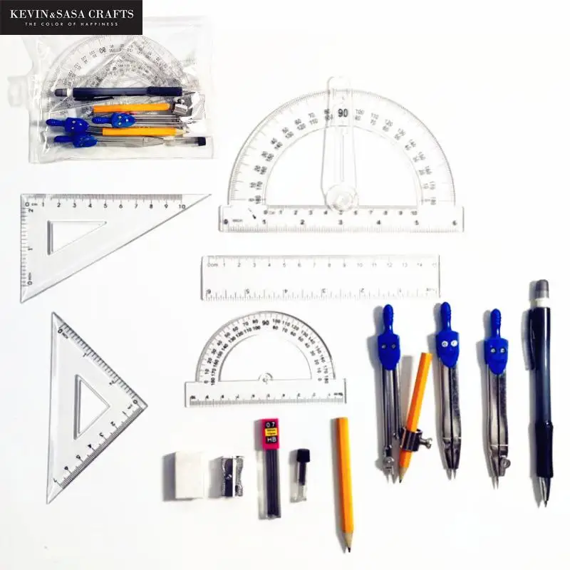Dividers Geometry And Compass Math Set 15 Pieces Includes Rulers