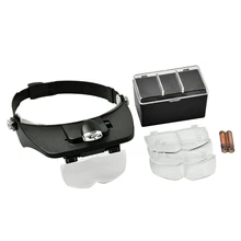 Головная повязка светодиодный светильник Ювелирная Лупа с подсветкой 1.2X, 1.8X, 2.5X, 3.5X головка увеличительное стекло для пчеловодства инструменты