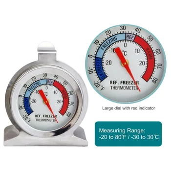 

1PC Refrigerator Freezer Thermometer Classic Series Large Thermometer Kitchen Craft Metal Refrigerator Freezer Dial Thermometer
