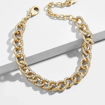 

Dvacaman Punk Big Gold Chain Coins Retro Metal Maxi Lady Hot Bracelets Women Trendy Charm Wholesale Handmade Jewelry Accessories