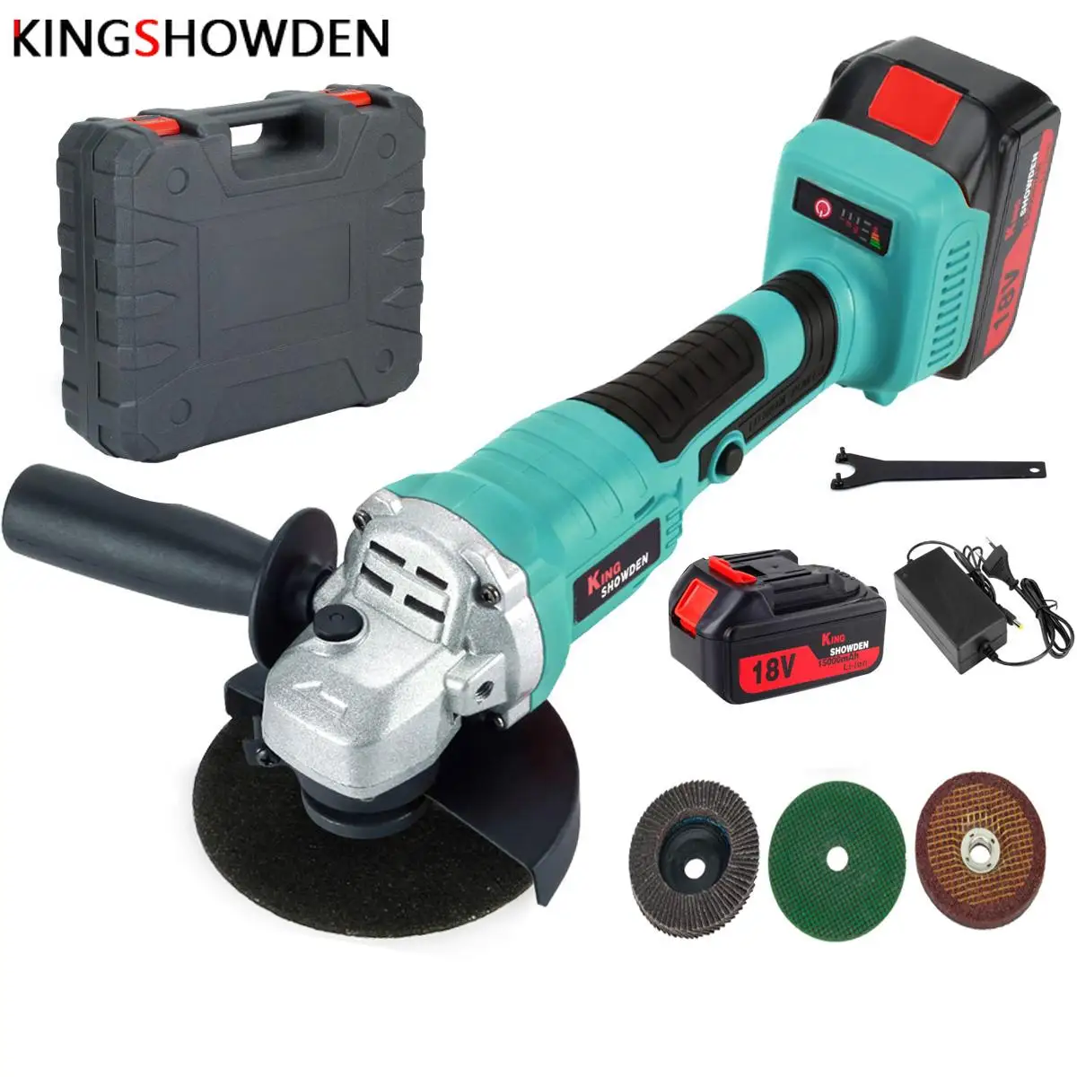 18V Rechargeable Brushless Angle Grinder Cordless Electric Grinding