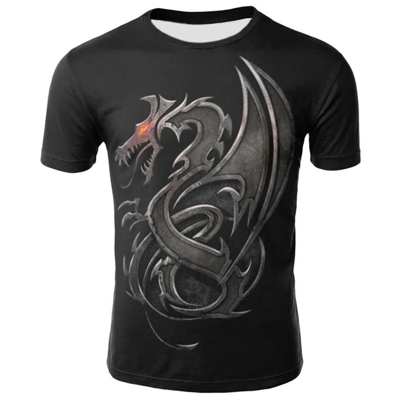 

3D Cool Dragon totem Pattern T-shirt Casual Clothes Summer Fashion Short Sleeve Tees Tops Art Streetwear S-5XL For Men Fashion