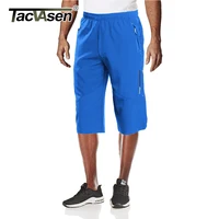 TACVASEN Men's 3/4 Long Pants Running Sports Capri Shorts Outdoor Walking Hiking Shorts Nylon Casual Below Knee Trousers Males 1