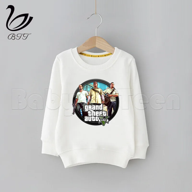 Kids Grand Theft Auto GTA Cartoon Hoodies Spring Casual Hoodies Sweatshirts Children Solid Color Hoodies Sweatshirt