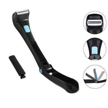

New Pro Manual 180 Degrees Men Shaving Foldable Electric Back Hair Shaver Battery Long Handle Hair Remover hotsale