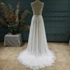 Mryarce Exquisite Lace Sleeves V Neck Chiffon A Line Wedding Dress Open Back Bridal Gowns 4