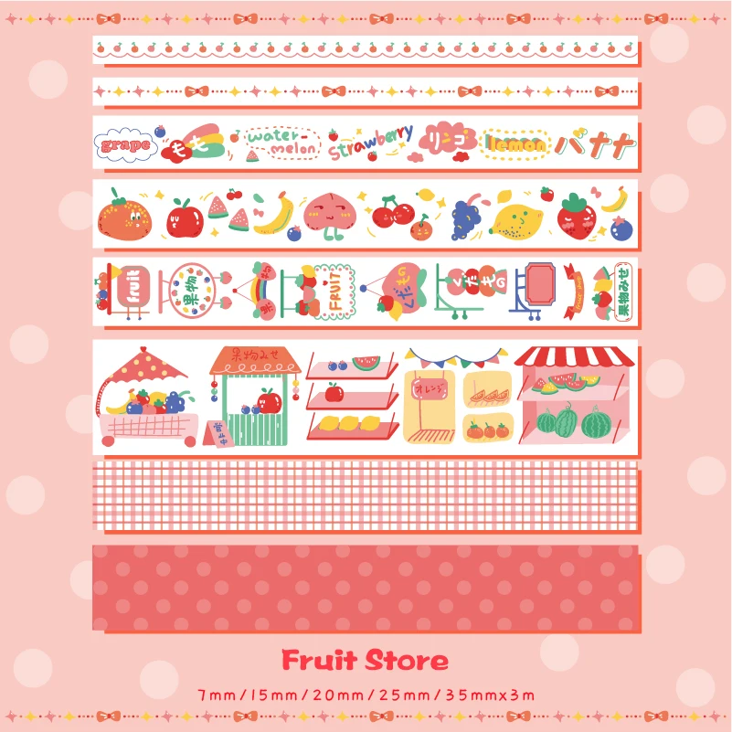 Fruit Store Мистер бумажный пакет для конфет посылка супермаркет открытый васи ленты Набор Kawaii вкусные закуски Десерт Фрукты молоко Скрапбукинг Маскировочные ленты - Цвет: Fruit Store