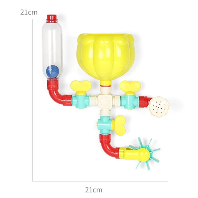 Pipes Baby Toys for Toddler Bath Toys, Kids Bath Toys with Fun Widgets Squirters Rotating Spray Water Toy,Bathtub Waterfall Toy 6