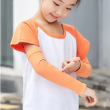 Солнцезащитный рукав для детей, летний рукав для мальчиков и девочек, защита от солнца, защита рук, нарукавник, детский наружный УФ-защитный оранжевый
