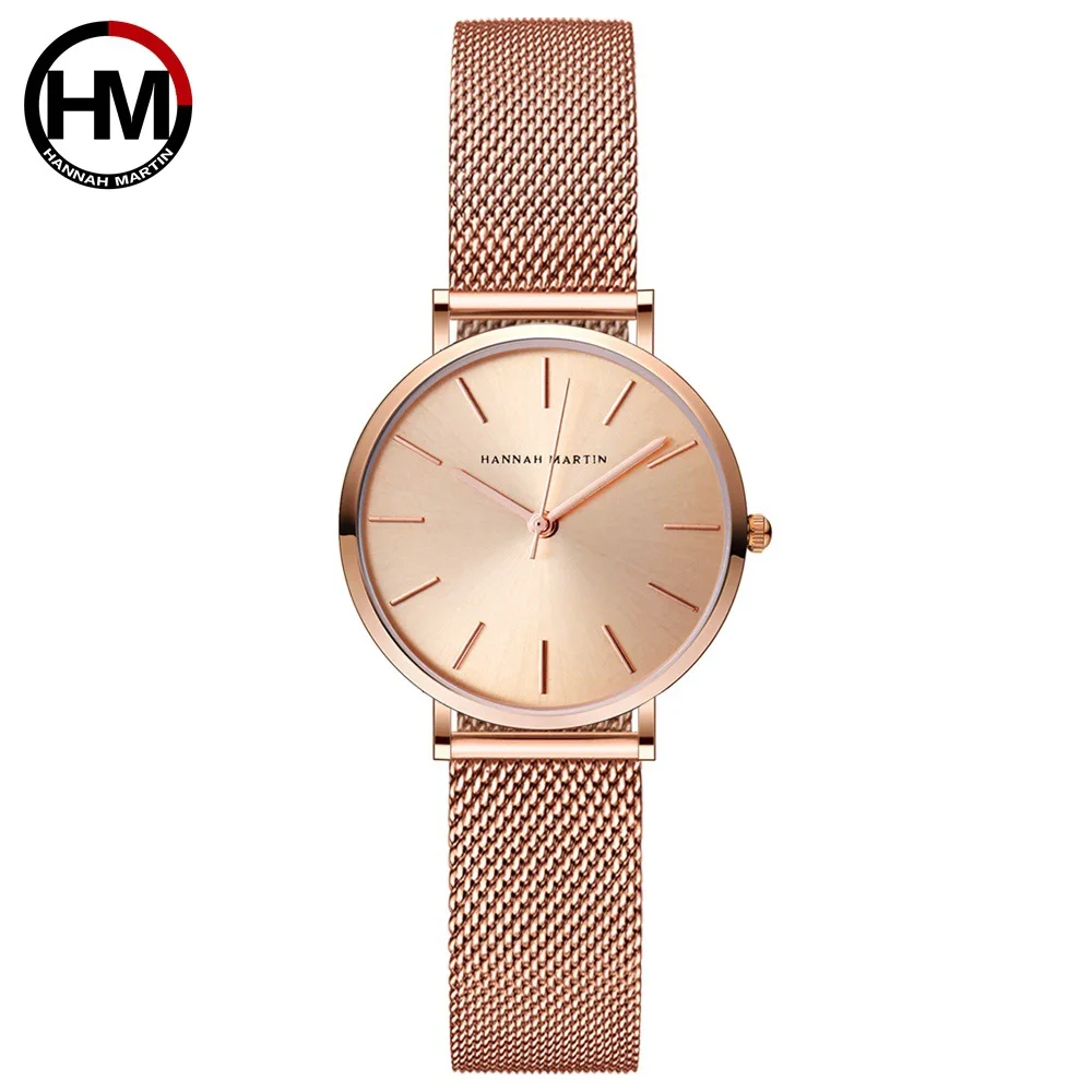 

Japan 2035 Calibre 32mm High Quality Quartz Watch Women's Fashion Clean Steel Mesh Belt Watch