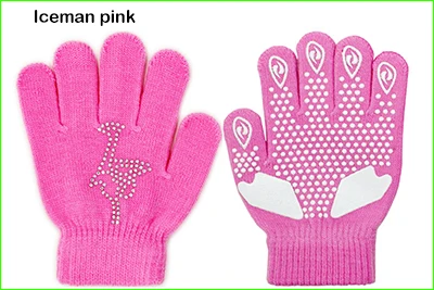 Iceman pink Красочные волшебные перчатки для фигурного катания на запястье тренировочные теплые перчатки для рук термоутолщенная безопасность для детей горный хрусталь Клей Нескользящие - Цвет: Iceman pink