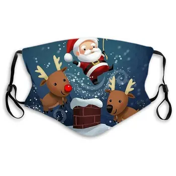 

2020 Christmas mask Printing Washable Christmas Gift Christmas Decorations For Home Santa Claus Happy Christmas Ornaments Mask