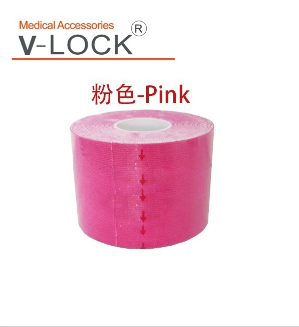 Водонепроницаемая кинезиологическая клейкая лента спортивная лента 10 см* 5 м - Цвет: Розовый
