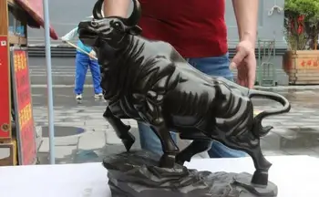 

Copper Satue 19 Chinese Bronze Copper Wealth Money Ox Oxen Cow Cattle Bull Bovine Art Statue