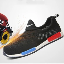 Для Мужчин's Сталь безопасная обувь легкая дышащая обувь лето анти-раздавить работы пробивая сандалии одинарный, сетчатый кроссовки