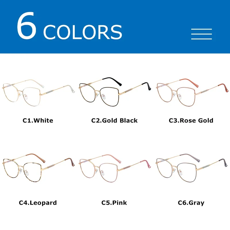 blue light blocking glasses amazon CRIXALIS Fashion Cat Eye Blue Light Glasses Women Vintage Metal Prescription Eyeglasses Frame Ladies Computer Eyewear ​UV400 blue light blockers