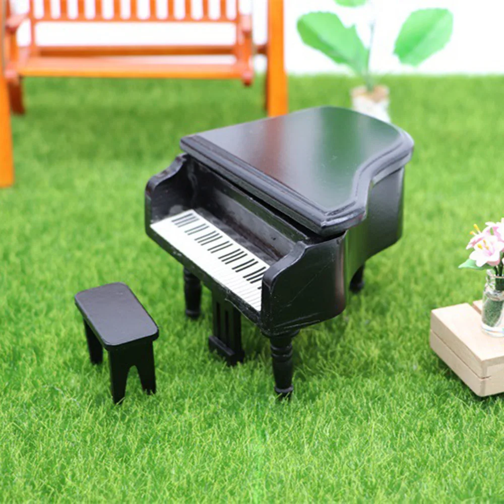 Miniatur Konzertflügel Klavier mit Stuhl Mini Musikinstrument Dekoration