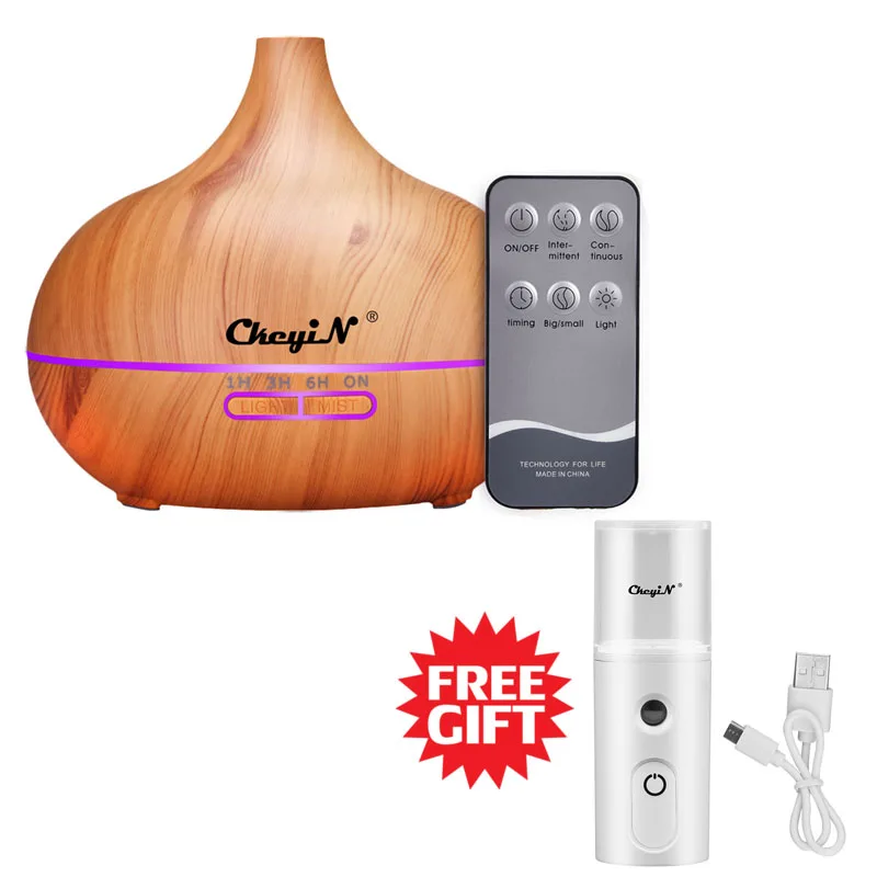 

Remote Control Ultrasonic Air Humidifier Essential Oil Diffuser Low Noise Cool Mist Air Purifier Timing 7 Colors LED Light 500ml