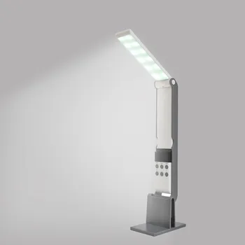 

[Seven Neon]Fashion Foldable Dynamo Alarm Clock Table Led Desk Lamp Charging For Phone FM/AM Radio Led Desk Reading Lamp