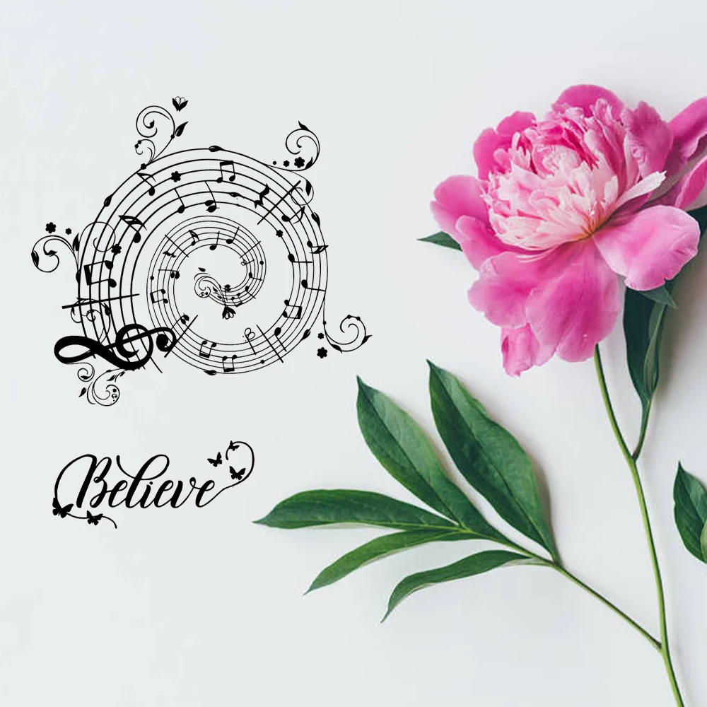 AZSG Music Score Butterfly Note Clear Stamps/Seals For DIY Scrapbooking/Card Making/Album Decorative Silicone Stamp Crafts clear stamps,silicone stamps,rubber stamps