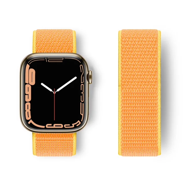 Nylon Strap for Apple Watch Band Series 765 45mm 41mm44mm 40mm  Smartwatch Watchband Belt Sport Bracelet on iWatch 4 3 42mm 38mm Light yellow