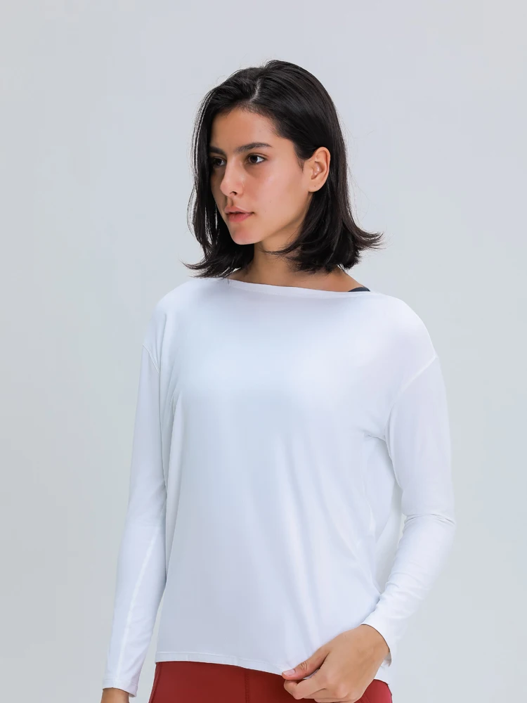 Nepoagym HEART Long Sleeve Workout Tops Women Silky Loose Fit Yoga Top Brushed Material Sports Shirt Ladies Workout Tops