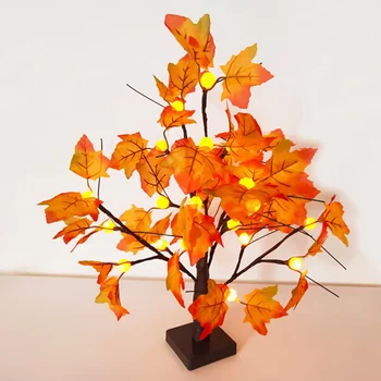 

24 LED Desktop Lighted Maples Tree Battery Operated Thanksgiving Table Decoration Lights Maples Leaves Tree Lamp HYD88