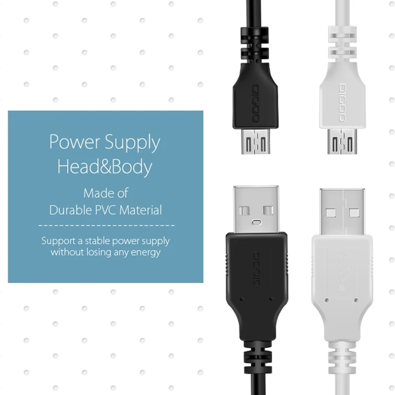DIGOO DG-BB-13MW USB кабель 9.99ft 3 метра длинный прочный Micro USB кабель питания для зарядного устройства линия для ip-камеры устройство домашней безопасности