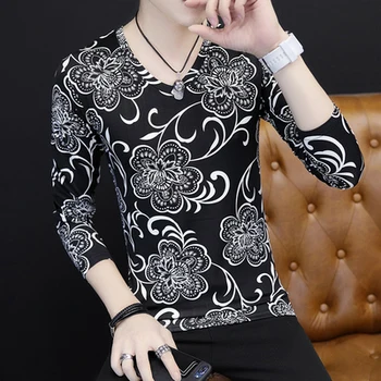 

Short-sleeved t-shirt men's thin section Korean version of the self-cultivation round neck men's half-sleeved t-shirt 1977