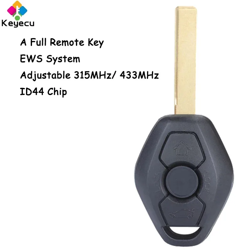 Keyecu Ews System Chiave Per Auto Remota Con Chip Id44 Regolabile 315Mhz 433Mhz Hu92 Blade Fob Per Bmw E81 E46 E39 E63 E38 E83 E53 E36