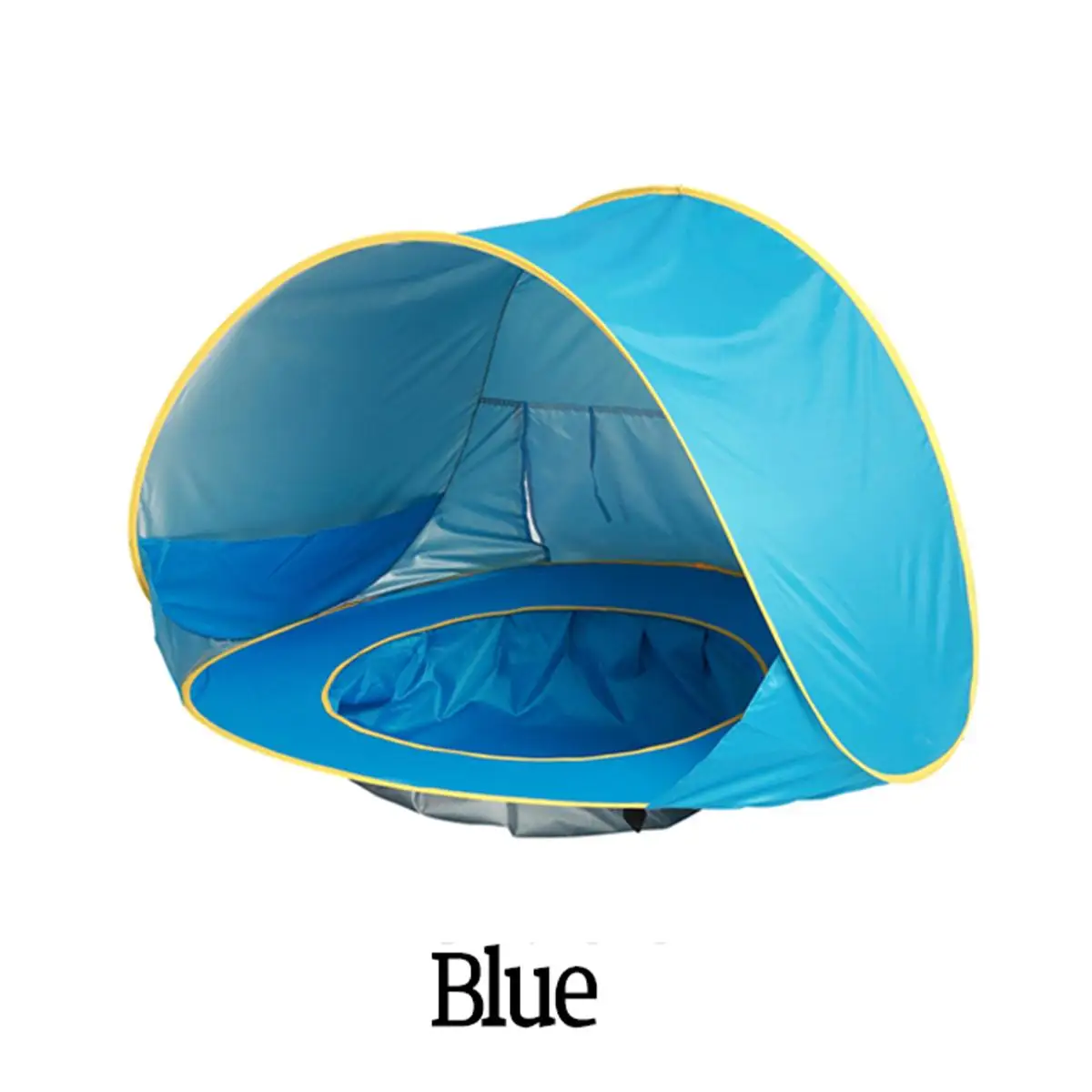 Портативный детский пляжный тент с защитой от ультрафиолета, водонепроницаемый тент, тент для бассейна, открытый пляж, автоматическое солнцезащитное укрытие для младенцев и детей - Цвет: Blue