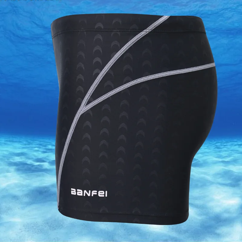 

New Style Banfi Faux Sharkskin Waterproof Men Game Swimming Trunks Hot Springs Men's Swimwear Boxer Swimming Trunks